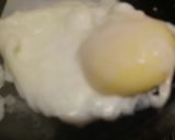 A picture of step 2 of Pancetta and poached egg on toasted oregano bread.