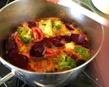 A picture of step 4 of Borscht (Beetroot Soup) and Dumplings.