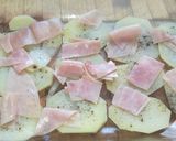 Foto del paso 4 de la receta Patatas al horno con nata, mozzarella, jamón York y huevo