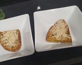 Foto del paso 5 de la receta Crema de calabacín y cebolleta con pesto y tosta gratinada
