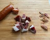 Foto del paso 5 de la receta: Lentejas de bote de cristal con chorizo y jamón en 15’