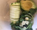 A picture of step 1 of Green watercress and Avocado Gazpacho 🌱.