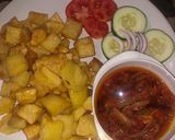 A picture of step 3 of Fried potato & sauce🍽🥔.