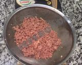A picture of step 2 of Mutton Lasagna on stove.