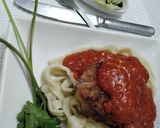 A picture of step 10 of Fish pasta with purely homemade pasta strips.