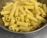 A picture of step 1 of Rigatoni pasta pie.