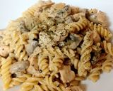 A picture of step 9 of My Garlic Mushroom & Chicken mixed in pasta 😘#Mainmeal.
