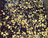 A picture of step 5 of Mayan Chocolate topped brownies.