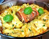 Pas rețetă Cotlet de porc Caprese și cartofi cu cașcaval la cuptor 4 fotografie