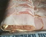 Baconba tekert, sajttal töltött fasírt recept fázis 6 fotója