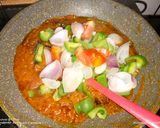 A picture of step 5 of Kadhai paneer.