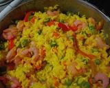 Foto del paso 13 de la receta: Arroz con camarones y palmitos de cangrejo, acompañado de patacón pisado y ensalada