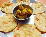 A picture of step 3 of Mix vegetables ki puri.