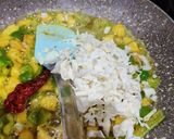 A picture of step 6 of Jain Veg Kolhapuri.
