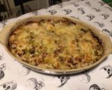 Une image de l'étape 8 de Flan de poireaux à la crème de brocciu, jambon cru et emmental.