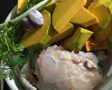 Hình bước làm 1 của món Canh gà bí đỏ