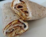 A picture of step 5 of My Pancake Egg rolled in a Wrap.