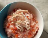 Foto langkah ke 4 dari resep Bubur ayam wortel rosella.