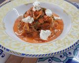 Foto del passaggio 5 della ricetta Spaghetti di zucchine con crema di peperone rosso
