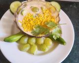 A picture of step 1 of Tindora Raita.