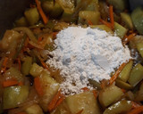 A picture of step 5 of Cucuzza and Sausage.