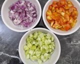 A picture of step 3 of Chaat (Papad Chat).