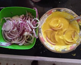 A picture of step 2 of Tumeric onion rings.