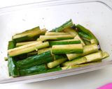 A picture of step 1 of Quick pickled cucumber with soy sauce.