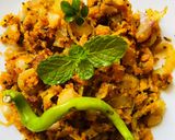 A picture of step 7 of Zunka Maharashtrian recipe,lunch or dinner,eat with chapati.