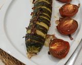 Foto del paso 4 de la receta: Calabacines Hasselback con Panceta y Gouda sobre Lecho de Tomate y Cebolla