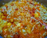 A picture of step 3 of Atta (wheat flour) Noodles with veggies.