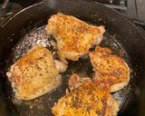 A picture of step 2 of Chicken Scarpariello.