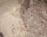 A picture of step 1 of Onion puri with coconut chutney.