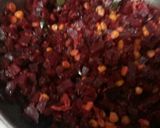 A picture of step 5 of Beetroot corn palyam.