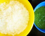 A picture of step 2 of Hariyali pulav.
