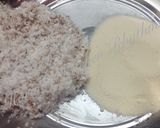 A picture of step 1 of Sajjappa (coconut sooji sweet kachori).