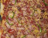 A picture of step 10 of Homemade Beef brawn pizza#moms recipe.