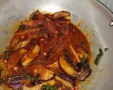 A picture of step 3 of Vangi bath/brinjal rice.