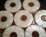A picture of step 3 of Simple Memorial Day pineapple upside down cake in a cast iron sk.