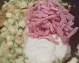 Une image de l'étape 3 de Courgettes blanches farcies, recette rapide.
