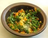 A picture of step 3 of Kale Mango salad.
