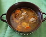 Rókagomba leves húsgombóccal recept fázis 3 fotója