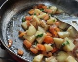 A picture of step 4 of Spinach potatoes bhaji (palak batata bhaji).