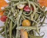 Une image de l'étape 3 de Haricots verts roquefort/mozzarella au four.