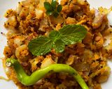 A picture of step 7 of Zunka Maharashtrian recipe,lunch or dinner,eat with chapati.