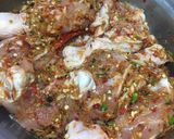 A picture of step 2 of Steamed Chicken with Various Herbs.