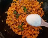 A picture of step 3 of Carrot Stir fry Poriyal.