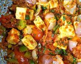 A picture of step 5 of Kadhai Paneer.