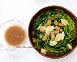 Hình bước làm 3 của món Đọt Rau Lang xào Tỏi chấm Mắm Me