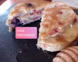 Φωτογραφία βήματος 12 της συνταγής Pancakes με μύρτιλα και σμέουρα 🥞🫐